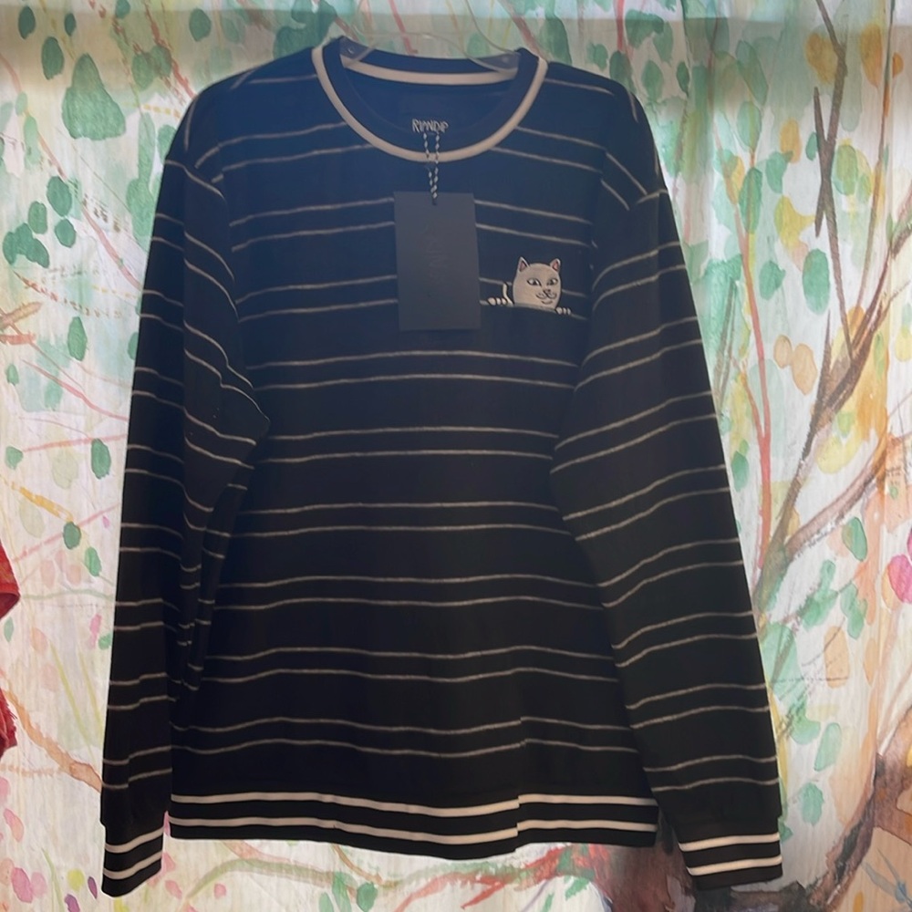 NWT - XL Rip N Dip Striped Long Sleeve Sweatshirt/Sweater